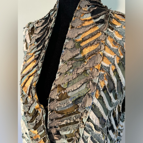 Tim Harding Textile Wearable Art 100% Raw Silk Vest Tunic - Picture 7 of 16